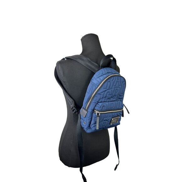 NEW Marc Jacobs Small Blue Quilted Backpack Bookbag Nylon Fabric Womens main image 6